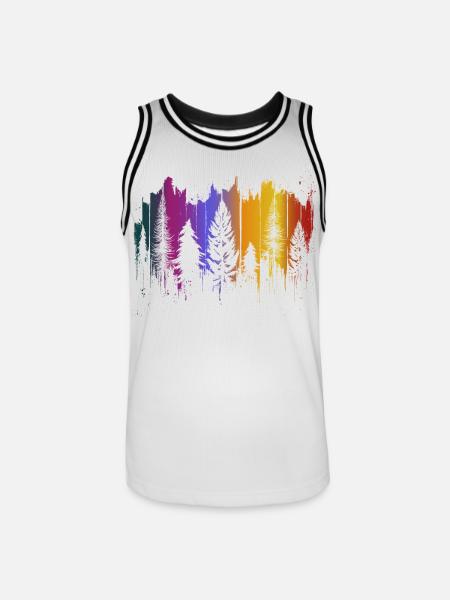 Bäume Wald Natur Holz Shinrinyoku Outdoor Geschenk - Männer Basketball-Trikot - Weiß/Schwarz