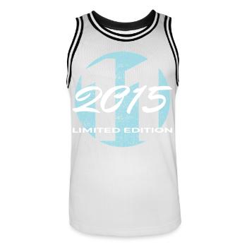 Cadeau garçons et filles pour le 11e anniversaire 2015 - Maillot de basket Homme - blanc/noir - Devant - AI Model Male 185 dark (185cm)