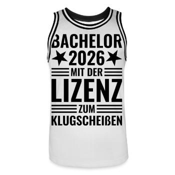 Licence 2026 avec licence pour être malin - Maillot de basket Homme - blanc/noir - Devant - AI Model Male 185 dark (185cm)