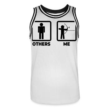 Funny archer - Men's Basketball Jersey - white/black - Front - AI Model Male 185 dark (185cm)