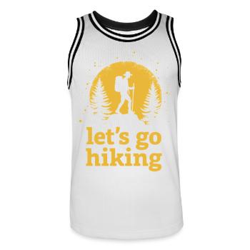 Let's go hiking mountaineer hiker silhouette - Men's Basketball Jersey - white/black - Front - AI Model Male 185 dark (185cm)