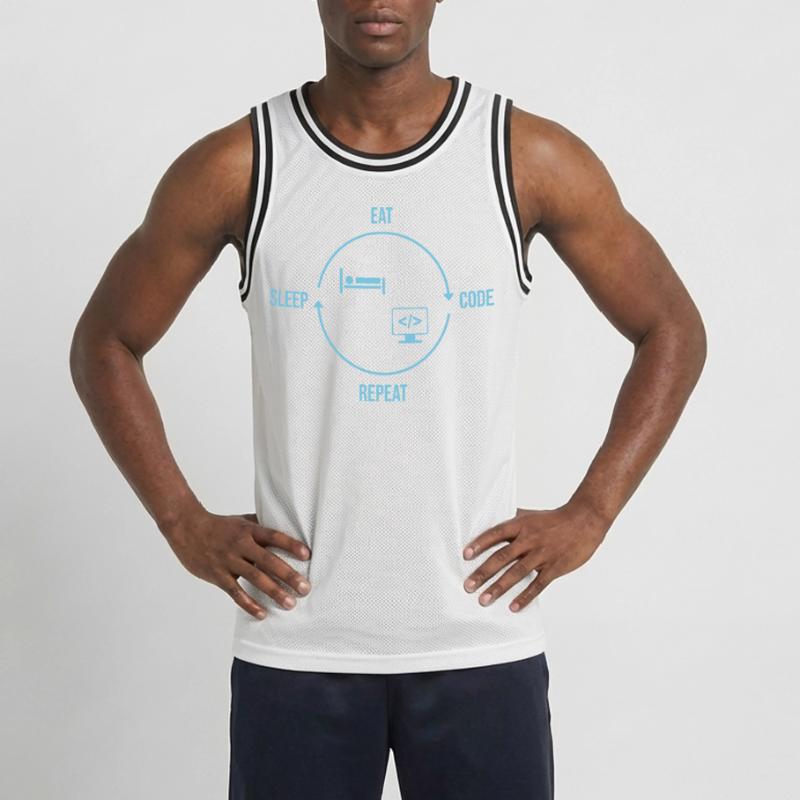 Eat Sleep Code Repeat - Programmer Cycle Men's Basketball Jersey