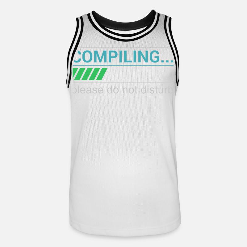 T-shirt Programmeur drôle - Compilation, s’il vous plaît - Maillot de basket Homme - blanc/noir