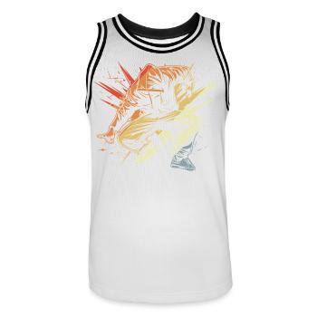 Breakdancer Drawing Vintage - Men's Basketball Jersey - white/black - Front - AI Model Male 185 dark (185cm)