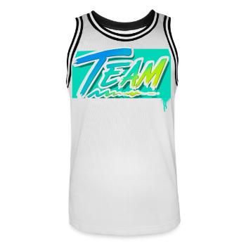 Team - Men's Basketball Jersey - white/black - Front - AI Model Male 185 dark (185cm)