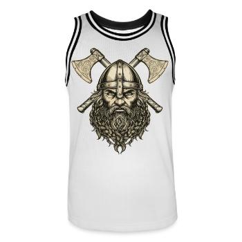 Légende viking viking marin Odin Raven Fighter - Maillot de basket Homme - blanc/noir - Devant - AI Model Male 185 dark (185cm)