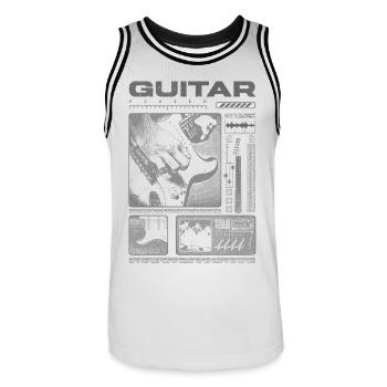 Guitariste Guitariste Rock Musicien streetwear - Maillot de basket Homme - blanc/noir - Devant - AI Model Male 185 dark (185cm)