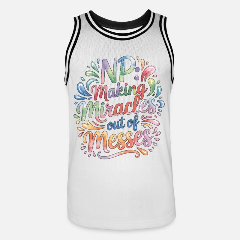 Nurse Practitioner NP Making Miracles Nursing - Männer Basketball-Trikot - Weiß/Schwarz