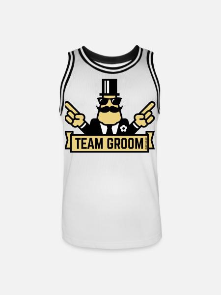 Team Groom (Pointing Stag Night Bachelor Party 3C) - Men's Basketball Jersey - white/black