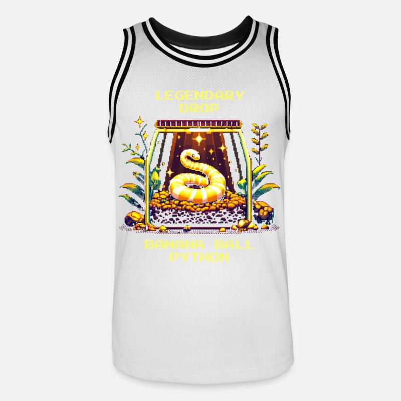 Legendärer Fund: Banana Königspython | Python - Männer Basketball-Trikot - Weiß/Schwarz