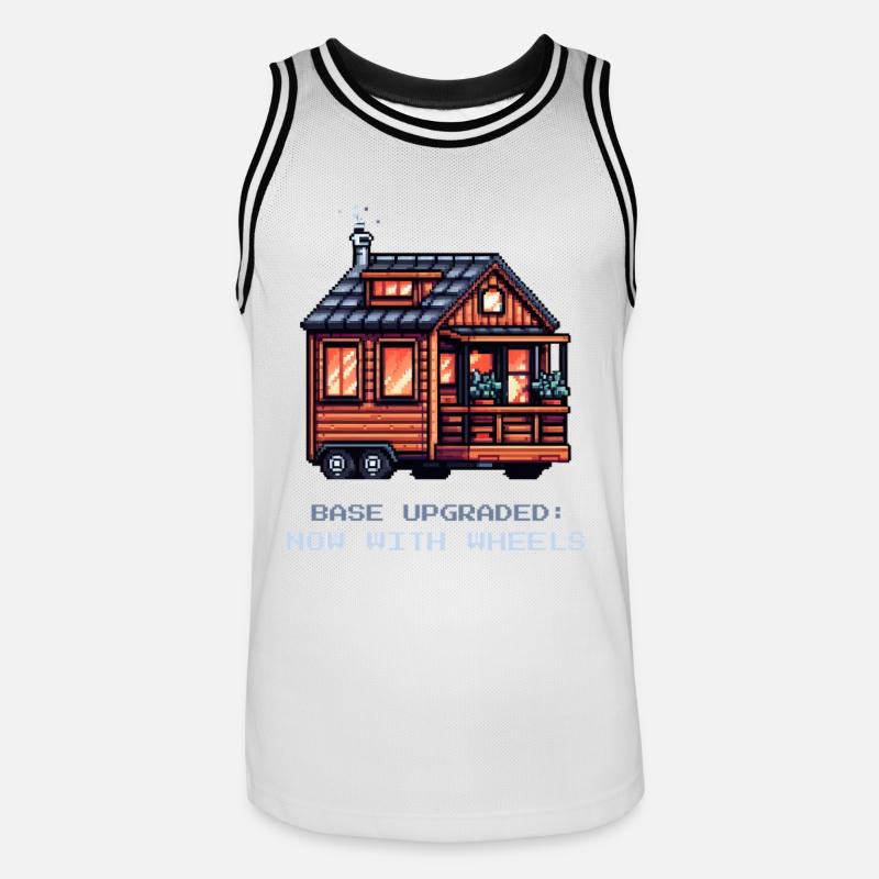 Basic upgrade on wheels | Tiny House - Men's Basketball Jersey - white/black