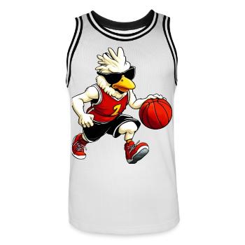 Poulet Basket-ball - Maillot de basket Homme - blanc/noir - Devant - AI Model Male 185 dark (185cm)
