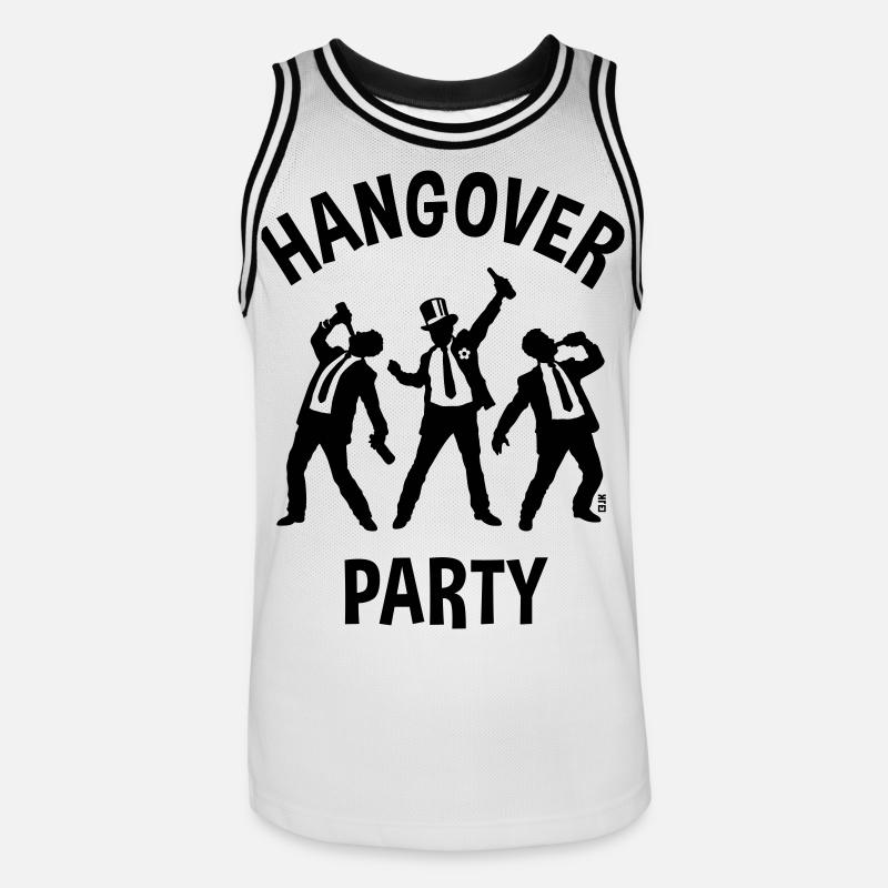 Festa per la sbornia (Birra per addio al celibato, B) - Maglia da basket per uomo - bianco/nero