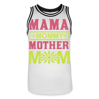 Mama Mama Mama Mama süßes Mutterschaftsgeschenk-Hemd - Männer Basketball-Trikot - Weiß/Schwarz - Vorne - AI Model Male 185 dark (185cm)