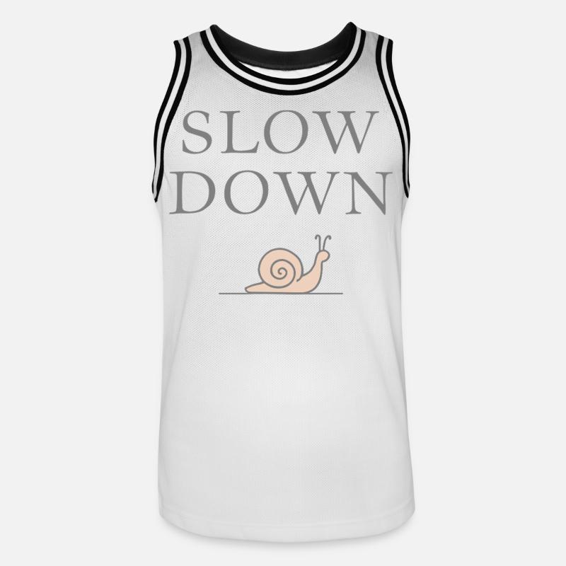 Rallentare la decelerazione della lumaca Mindfulness - Maglia da basket per uomo - bianco/nero