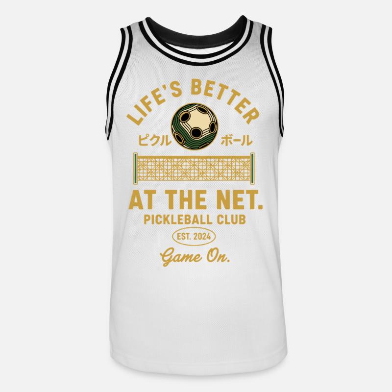 Il pickleball è meglio al gioco in rete - Maglia da basket per uomo - bianco/nero