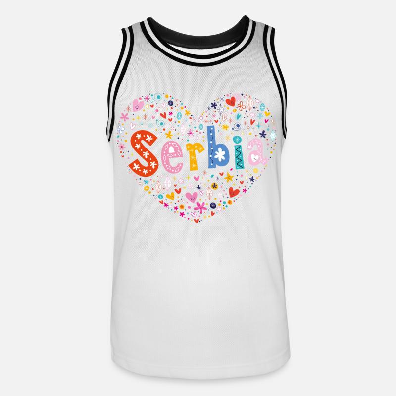 Cuore della Serbia - Maglia da basket per uomo - bianco/nero