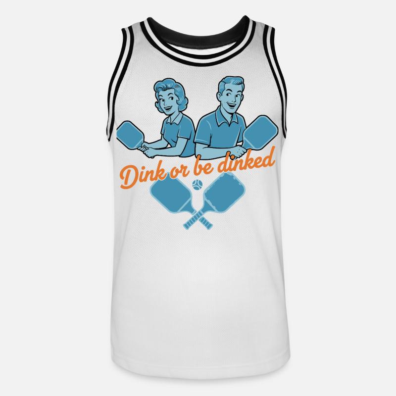Pickleball-lustiger Spieler Dink Oder Werde Liebe - Männer Basketball-Trikot - Weiß/Schwarz