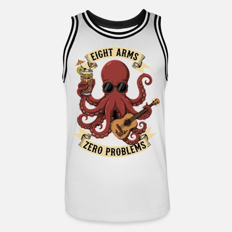 Eight Arms Zero Problems - Men's Basketball Jersey - white/black