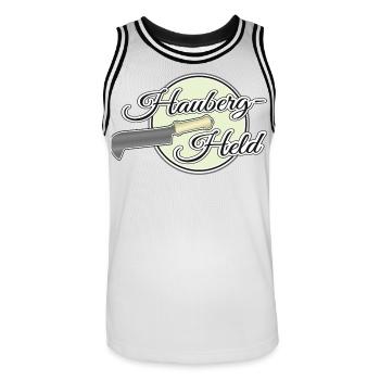 Held des Haubergs Hauberg Held Heldin Haubergheld - Männer Basketball-Trikot - Weiß/Schwarz - Vorne - AI Model Male 185 dark (185cm)