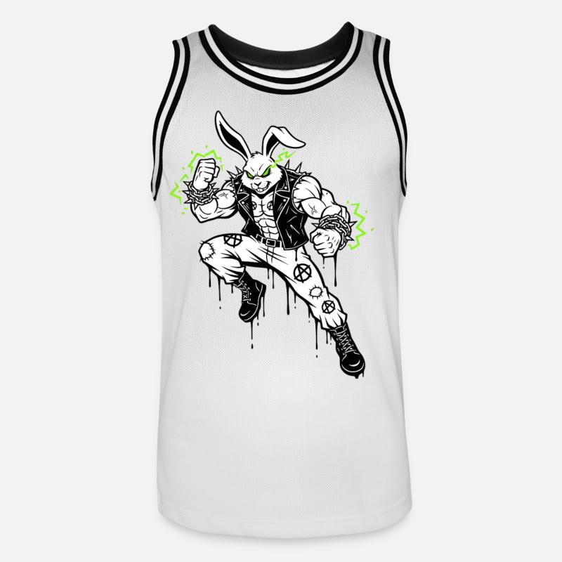 Heavy Metal Easter Bunny Rocker Easter Hardcore Bunny - Basebollinne herr - vit/svart