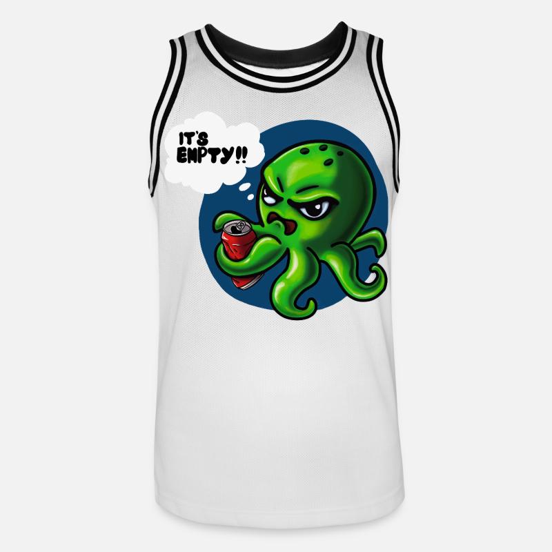 Grumpy Kraken - Maillot de basket Homme - blanc/noir