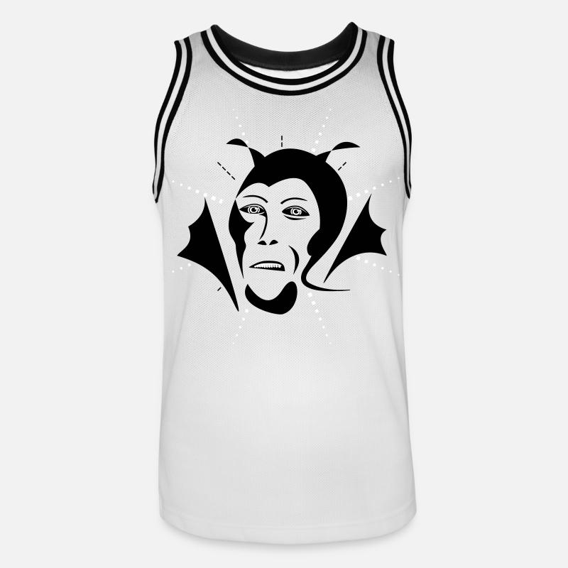 Devil / Teufel - Männer Basketball-Trikot - Weiß/Schwarz