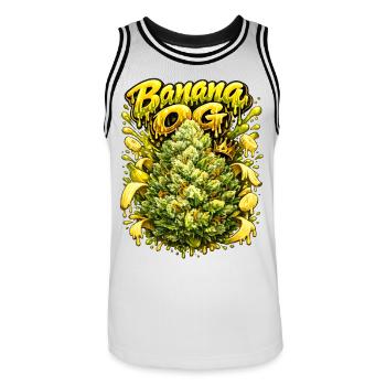 Imprimé graffiti original de banane - Maillot de basket Homme - blanc/noir - Devant - AI Model Male 185 dark (185cm)