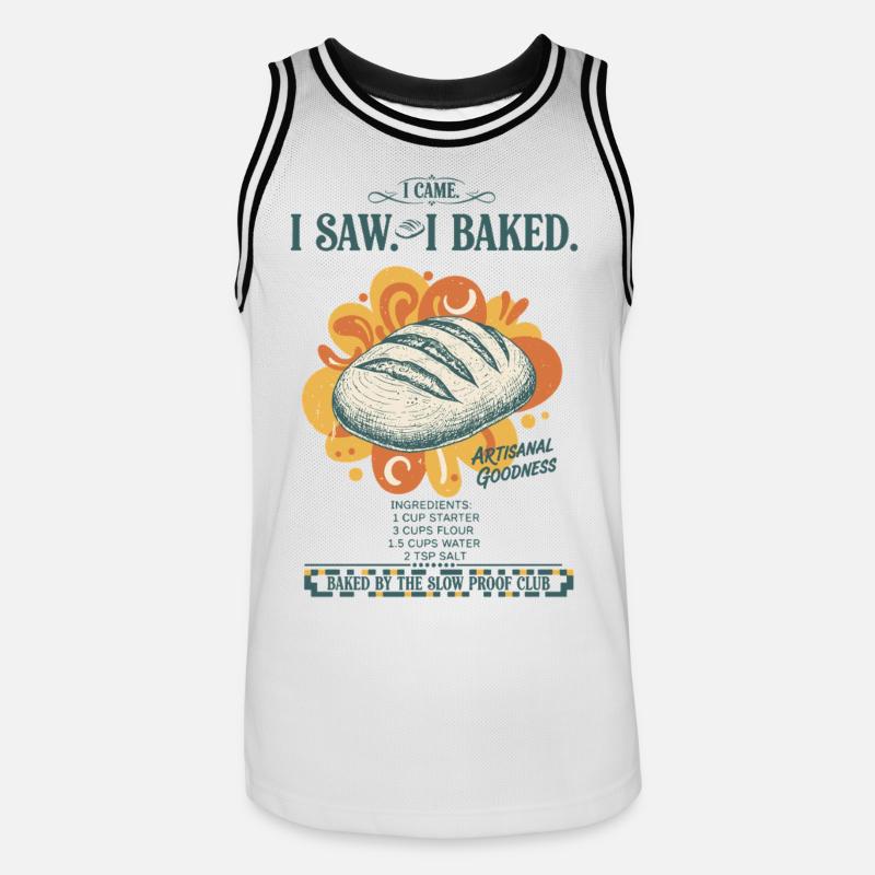 sourdough bread baking baker sourdough starter - Men's Basketball Jersey - white/black