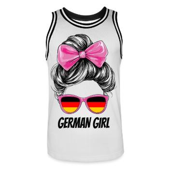 Germany Flag Flag Woman Sunglasses Fan - Men's Basketball Jersey - white/black - Front - AI Model Male 185 dark (185cm)