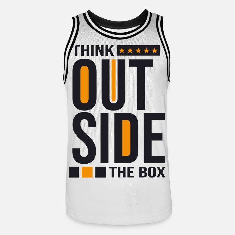 Think Outside the Box – Creative Mindset Statement - Men's Basketball Jersey - white/black