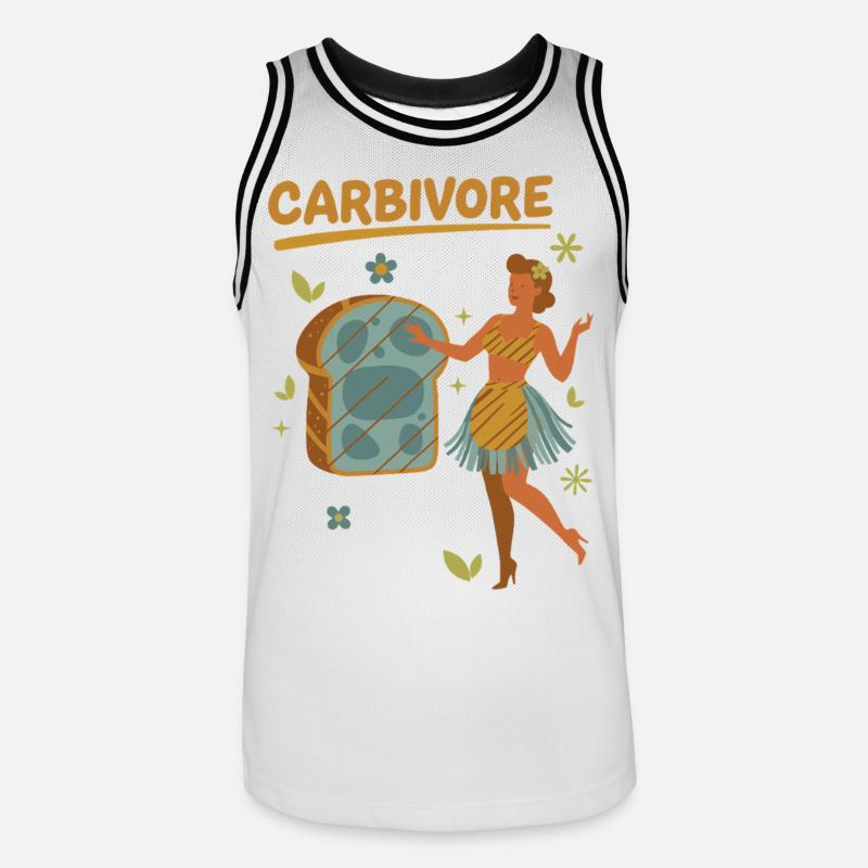 Sauerteig Brot Backbäcker KARBIVORE Sauerteig - Männer Basketball-Trikot - Weiß/Schwarz