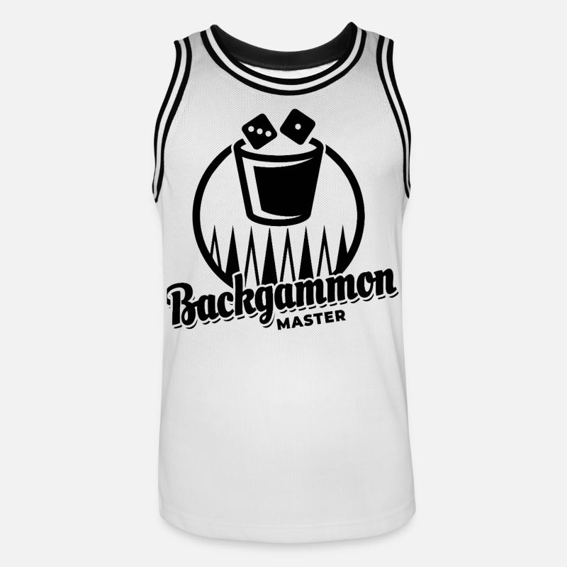 Backgammon Master | Board Game | Gift - Men's Basketball Jersey - white/black