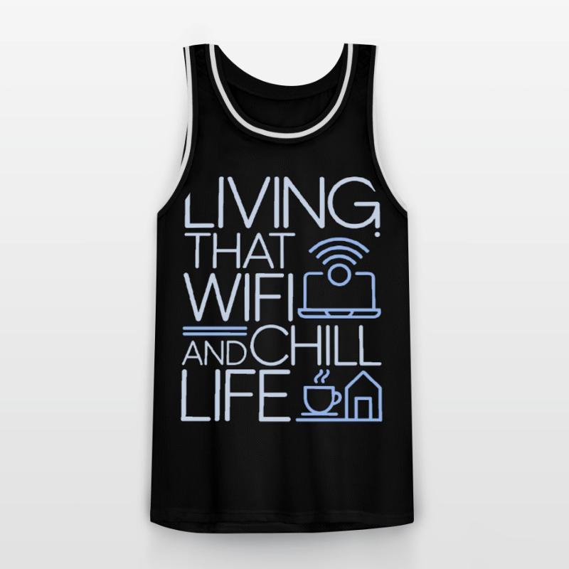 Remote Developer Living That WiFi Web Developer Men's Basketball Jersey
