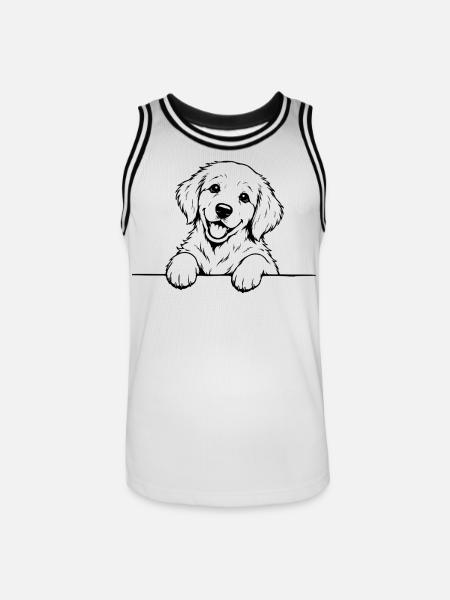 Golden_Retriever_Welpen_Pfote - Männer Basketball-Trikot - Weiß/Schwarz