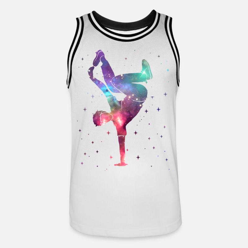 Breakdance Breakdancer Breakdance Breakdance Spatial - Maillot de basket Homme - blanc/noir