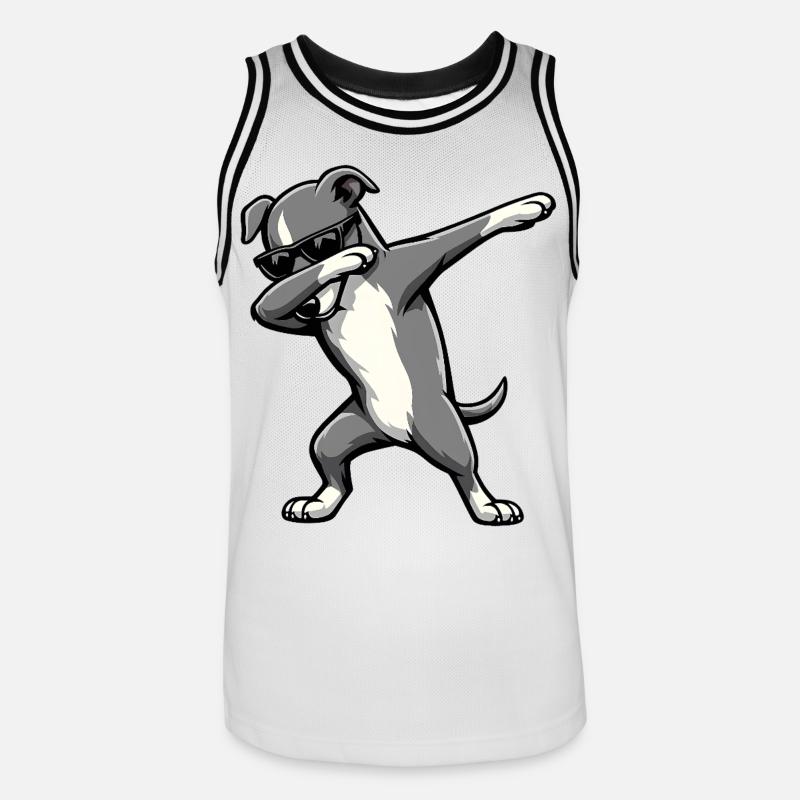 Évader le lévrier - Maillot de basket Homme - blanc/noir