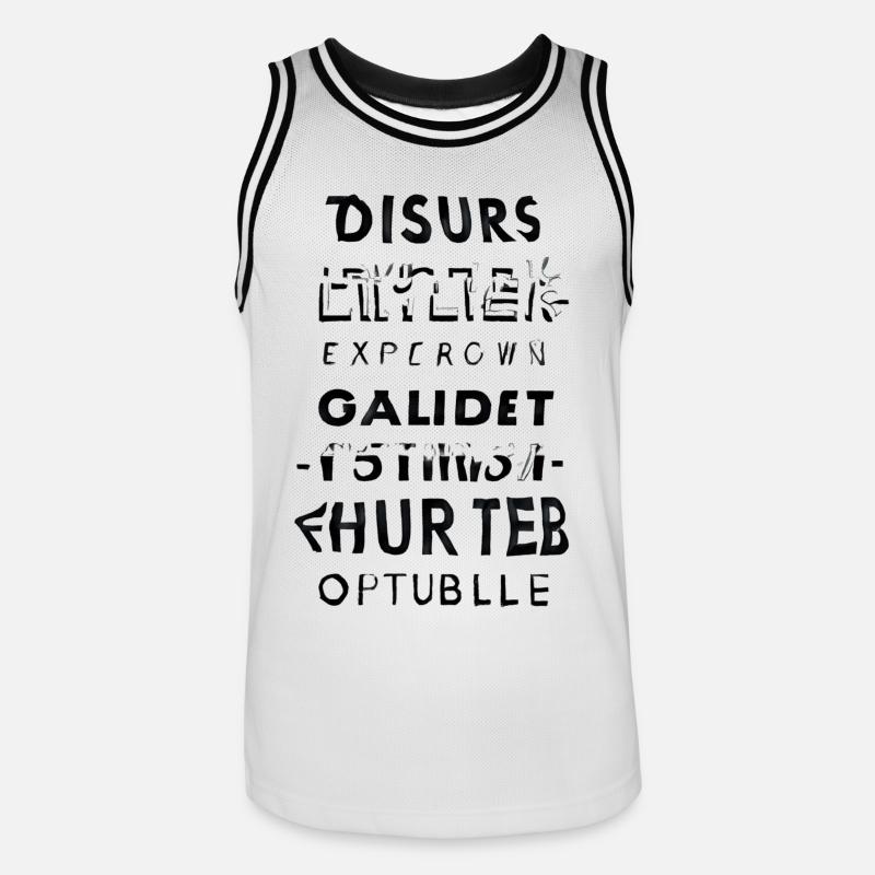 Cascade de texte buggé - Maillot de basket Homme - blanc/noir