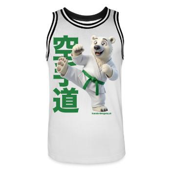 Karate Eisbär - Männer Basketball-Trikot - Weiß/Schwarz - Vorne - AI Model Male 185 dark (185cm)