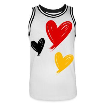 Cœurs d’Allemagne - Maillot de basket Homme - blanc/noir - Devant - AI Model Male 185 dark (185cm)