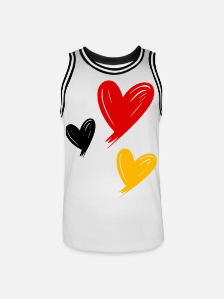 Deutschland Herzen - Männer Basketball-Trikot - Weiß/Schwarz