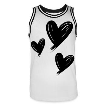Hearts - Men's Basketball Jersey - white/black - Front - AI Model Male 185 dark (185cm)