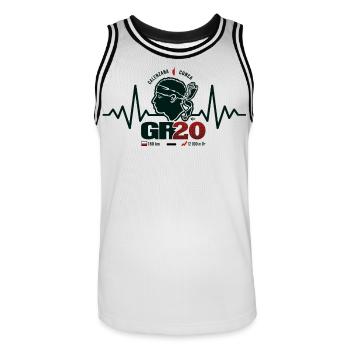 GR20 randonnée Corse trekking - Maillot de basket Homme - blanc/noir - Devant - AI Model Male 185 dark (185cm)