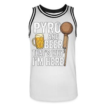 Pyro Strobe Rocket Beer - Männer Basketball-Trikot - Weiß/Schwarz - Vorne - AI Model Male 185 dark (185cm)