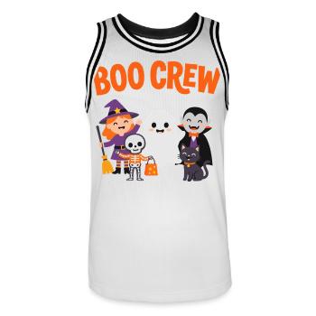 Boo Crew Halloween Friends - Men's Basketball Jersey - white/black - Front - AI Model Male 185 dark (185cm)