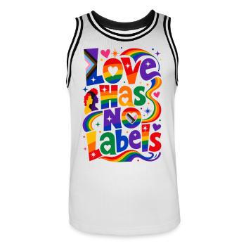 Love Has No Labels Saying for Gays & Lesbians - Men's Basketball Jersey - white/black - Front - AI Model Male 185 dark (185cm)