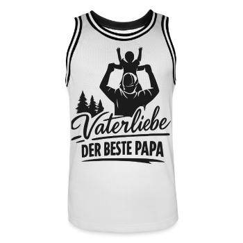 Vaterliebe: Der beste Papa - Männer Basketball-Trikot - Weiß/Schwarz - Vorne - AI Model Male 185 dark (185cm)