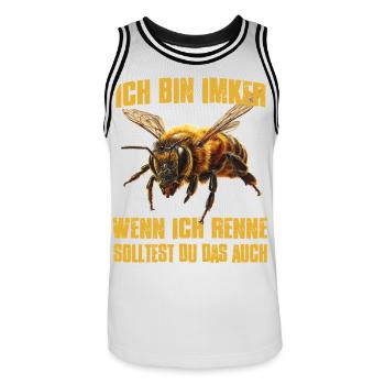 Honigbiene Bienenzüchter Biene Imker Zubehör  - Männer Basketball-Trikot - Weiß/Schwarz - Vorne - AI Model Male 185 dark (185cm)