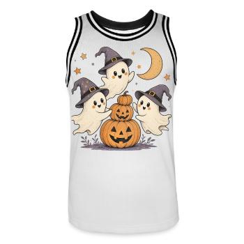 Chemise Ghosts mignonne pour enfants et femmes - Maillot de basket Homme - blanc/noir - Devant - AI Model Male 185 dark (185cm)