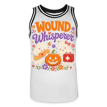 Infirmière Infirmière Halloween - Maillot de basket Homme - blanc/noir - Devant - AI Model Male 185 dark (185cm)